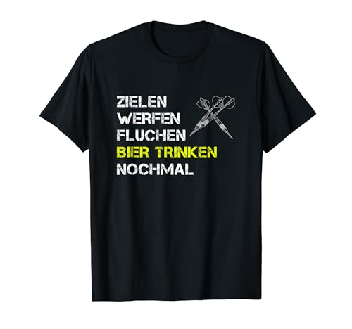 Herren Zielen Werfen Fluchen Bier trinken nochmal Dart Dartspieler T-Shirt Herren Zielen Werfen Fluchen Bier trinken nochmal Dart Dartspieler T-Shirt von Zielen Werfen Fluchen Bier trinken nochmal Darten