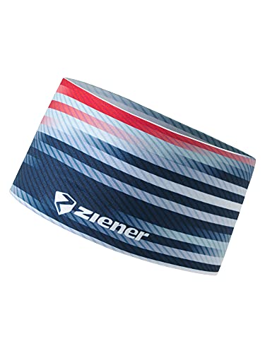 Ziener Herren IMMRE Stirnband/Powerstretch, atmungsaktiv, Dark Navy Stripe, Einheitsgröße von Ziener