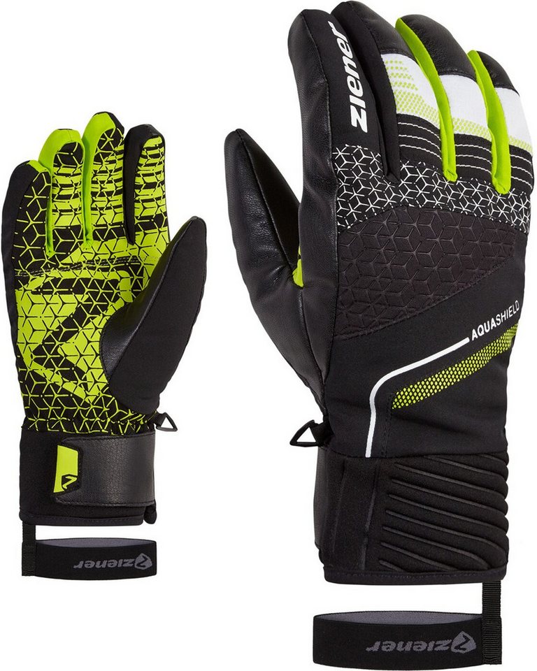 Ziener Skihandschuhe GONZALO AS(R) glove ski alpine black.lime von Ziener