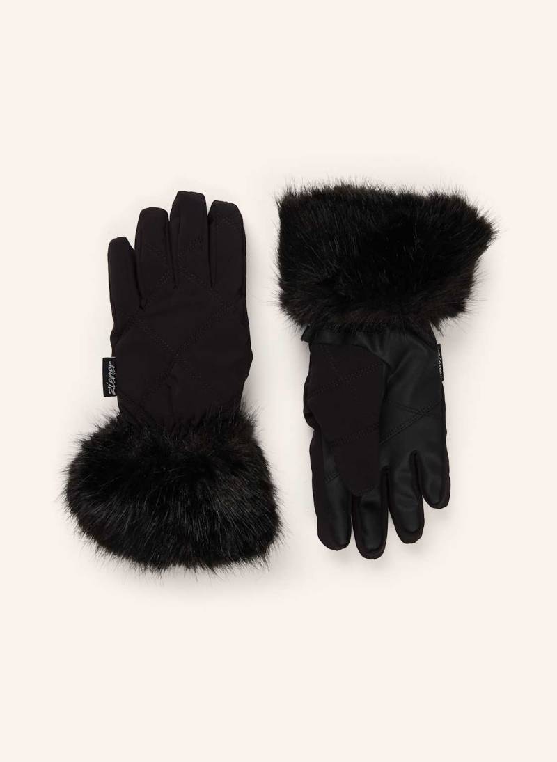 Ziener Skihandschuhe Kwinz-Z Mit Kunstpelz schwarz von Ziener