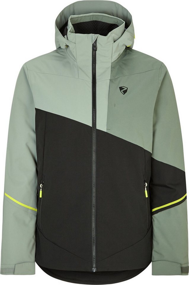 Ziener Skijacke TIMPA man (jacket ski) black.green mud von Ziener