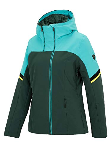 Ziener W Tulla Lady Colorblock-Grün, Damen Daunen Regenjacke, Größe 38 - Farbe Grape Leaf von Ziener