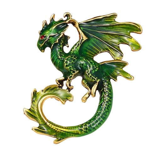 Dragon Pines – Crystal Animal Pin – Emaille-Anstecknadeln für Frauen | vergoldetes Metall | Glitzernder Strass- | Niedliche Brosche für Jackentaschen, Hüte | Geschenk Zubehör von M, Se référer von Ziennhu