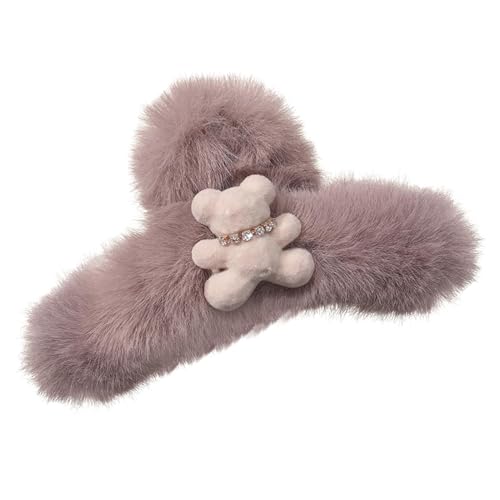 Haarklammer aus Plüsch | große Haarspangen aus Plüsch – Haarspangen in Form eines Teddybärs, wiederverwendbar, große Haarspangen für Freunde, Mädchen von Ziennhu
