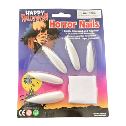 Nägel drücken | Französisch Nude White Square False Nail Set | Halloween Kürbis mit Kleber | Hochglänzende Full -Cover -Cartoon -Design | Fake für Frauen, die lange dauerhaft sind von Ziennhu