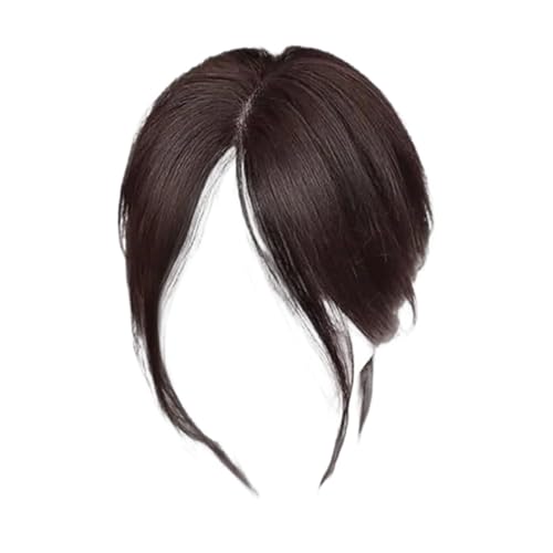 Toupee Hair Topper Clip für Frauen | 25 cm Nature Curly Topperr mit unordentlichen Fransen | Echte Echthaar-Fringe | Leichte T-Basis | Waschbar und Tyneable | Look von Ziennhu