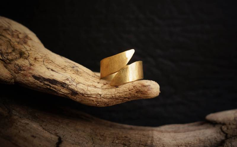 Ring Messing Messingring Breit Gold Verstellbar Gehämmert Ring Messing Messingring Breit Gold Verstellbar Gehämmert von ZierdeUndBegierde