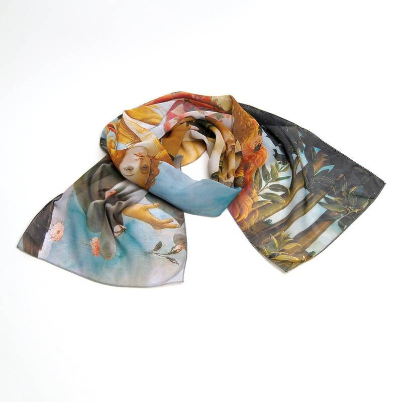 Hellgrüner Schal Birth Of Venus Print Sandro Botticelli Seide Chiffon Mod Made in Ukraine Halstuch Geschenk Für Frauen von ZierpuppeBag