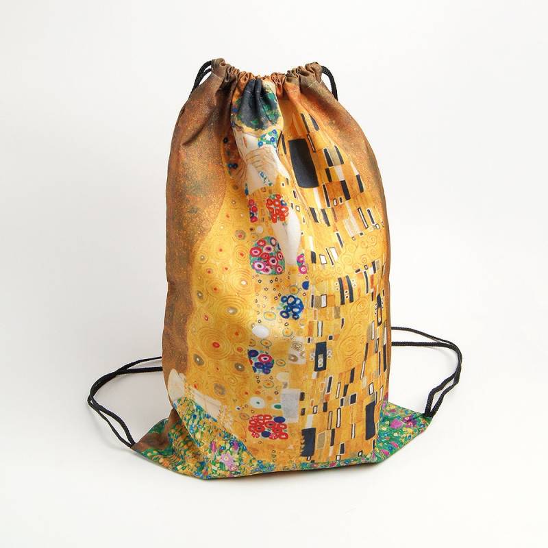 Kordelzug Rucksack Geldbörse Klimt Der Kuss Turnbeutel Frauen Canvas Gelber Kleiner Made in Ukraine Geschenk Für Sie von ZierpuppeBag