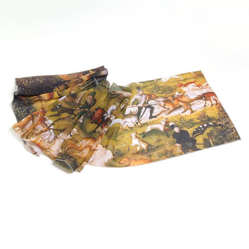 Seide Designer Schal Bedruckter Jagd Mod Halstuch Sommer Frauen Braun Chiffon Made in Ukraine Kunst Geschenke Geschenk Für Sie von ZierpuppeBag