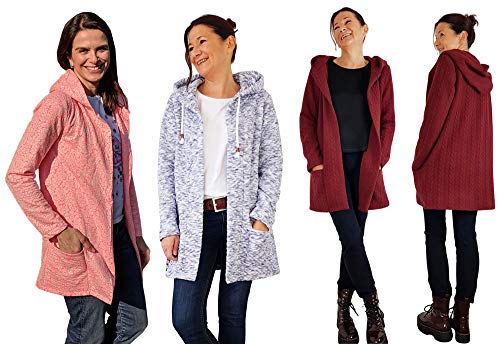 Zierstoff einfach nähen PAPIERSCHNITTMUSTER, Damenjacke, Jacke, Cardigan TATJANA, Gr. 158 bis Damengr. 46 von Zierstoff einfach nähen