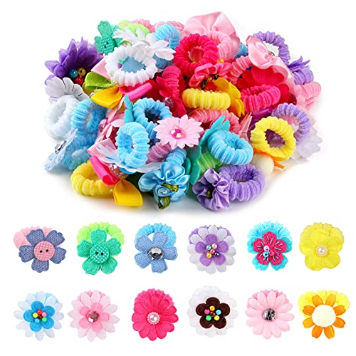 Elastische Haargummis für Mädchen, niedliche Blume, Kleinkinder, mehrfarbig, für Babys, Mädchen, weich, nahtlos, Pferdeschwanz-Halter, Gummibänder, 50 Stück Zifengcer Elastische Haargummis für Mädchen, niedliche Blume, Kleinkinder, mehrfarbig, für Babys, Mädchen, weich, nahtlos, Pferdeschwanz-Halter, Gummibänder, 50 Stück Zifengcer von Zifengcer