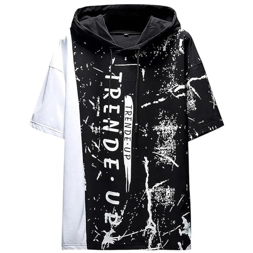 Zifipeoed Herren T-Shirt Hip Hop Harajuku Streetwear Casual Patchwork Tees Kurzarm Unisex Schwarz 2XL Zifipeoed Herren T-Shirt Hip Hop Harajuku Streetwear Casual Patchwork Tees Kurzarm Unisex Schwarz 2XL von Zifipeoed