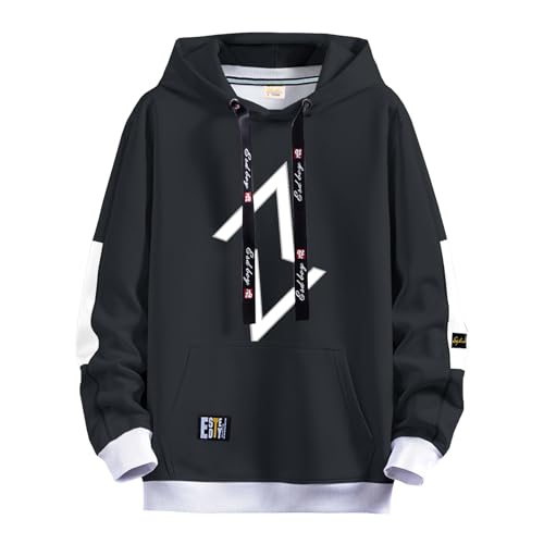 Zifipeoed Hoodie Herren Basic Casual Kapuzenpullover Hip Hop Langarm Sweatshirts Farbblock Pullover Dunkelgrau L von Zifipeoed