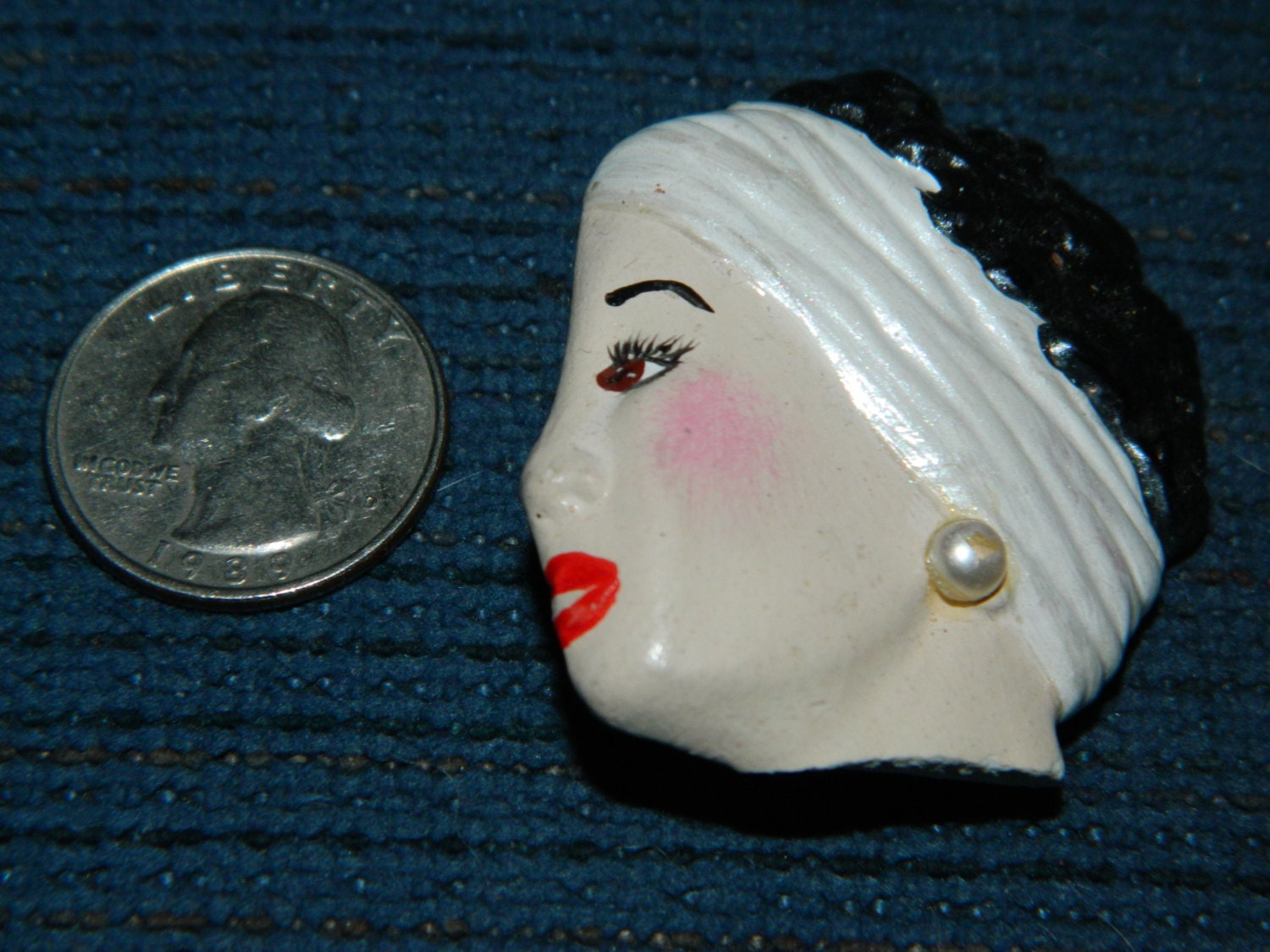 Edle Lady Brosche ~ Vintage Face Pin Einzigartige Mitte Jahrhunderts Sucht Fashion Neuheit Einer Dame Tragen Einen Schal & Ohrringe Edle Lady Brosche ~ Vintage Face Pin Einzigartige Mitte Jahrhunderts Sucht Fashion Neuheit Einer Dame Tragen Einen Schal & Ohrringe von ZiggyzAttic
