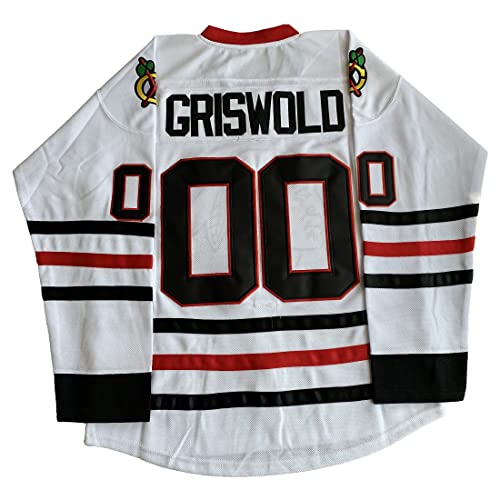 Griswold #00 Trikot Weihnachten Urlaub Film Eishockey Trikot für Herren Weiß S-XXXL, #00 Weiß, L von Zigor