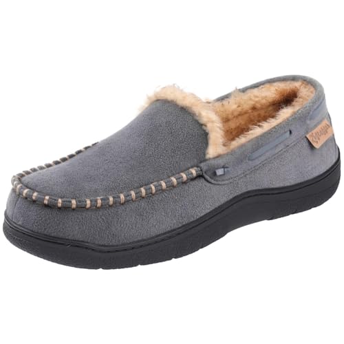 Zigzagger Herren Microsuede Mokassin Hausschuhe Rückstellschaum Pantoffeln, Grau, 43 EU Zigzagger Herren Microsuede Mokassin Hausschuhe Rückstellschaum Pantoffeln, Grau, 43 EU von Zigzagger