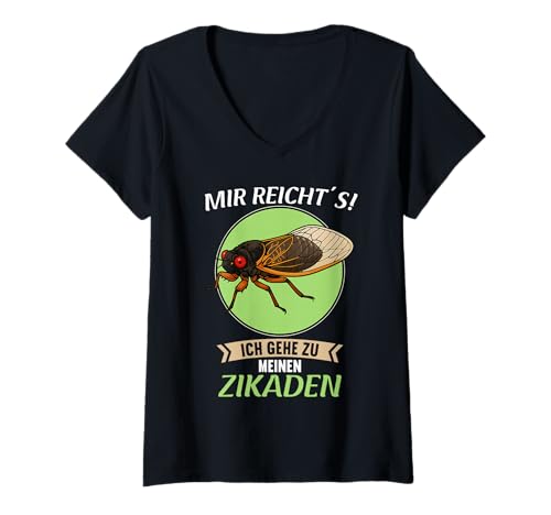 Damen Zikaden Zikade T-Shirt mit V-Ausschnitt Damen Zikaden Zikade T-Shirt mit V-Ausschnitt von Zikaden Zikade Tier Shop
