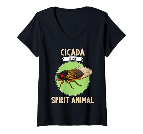 Damen Zikaden Zikade T-Shirt mit V-Ausschnitt Damen Zikaden Zikade T-Shirt mit V-Ausschnitt von Zikaden Zikade Tier Shop