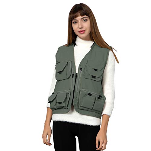Ziker Damen Mesh Atmungsaktive Outdoor Quick Dry Safair Cargo Angeln Reise Weste mit mehreren Taschen von Ziker