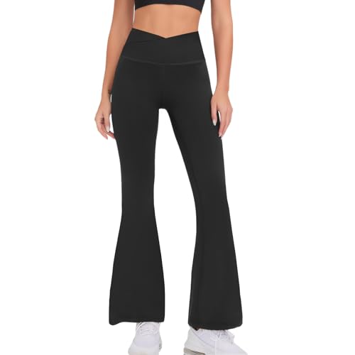 Zilams Yogahose Damen Flared Leggings High Waist Schlaghose Blickdicht Leggins Bootcut Sporthose Jogginghose Jazzpants für Tanz Fitness Casual Arbeit von Zilams