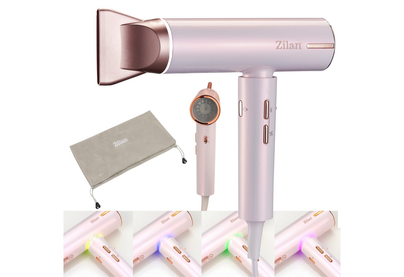 Zilan Reisehaartrockner ZLN-9181, 1800 W, Personal Care, 110,000 U/min, IQ Technologie Zilan Reisehaartrockner ZLN-9181, 1800 W, Personal Care, 110,000 U/min, IQ Technologie von Zilan