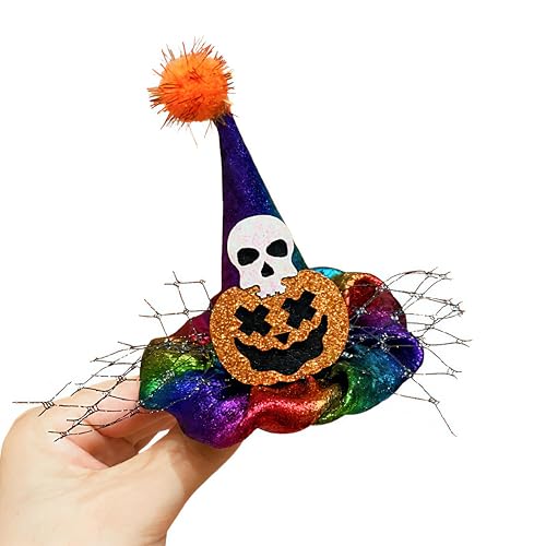 Halloween Party Haarschmuck, Haarschmuck mit Hexenhut Design, Kleine Spitze Hexenhut Haarnadeln, Einzigartiges Design, Leichte und Langlebige Haarklammern, Geeignet für Mädchen und Damen 8,5x8,5x11cm von Zillary