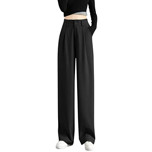 Cargohose Damen Sommerhose Baggy Bequem Stoffhose Sweatpants Einfarbig Leinenhose Freizeithose Cargo Pants Y2K Aestethic Hose 90er E-Girl Streetwear Hip Hop Hose Sporthose Elastischer Haremshose von Zilosconcy