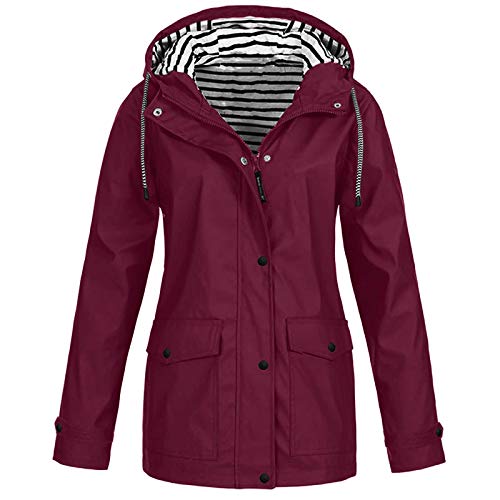 Damen Große Größen Regenjacke mit Kapuze Wasserdicht Atmungsaktiv Regenparka Winddicht Grün Regenmantel Leicht Jacke Windbreaker Outdoorjacke Fahrrad Funktionsjacke Outdoor Sportjacke Mantel von Zilosconcy