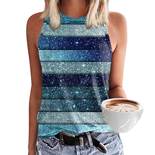 Damen Shirts Ärmellose Sommer Tank Top Trägershirt Schwarze Locker Off Shoulder Top Rundhals Luftig Blusentop Weste Bunt Gym Ausgefallene Baumwolle Tshirt Oberteile Tanktops Frauen von Zilosconcy