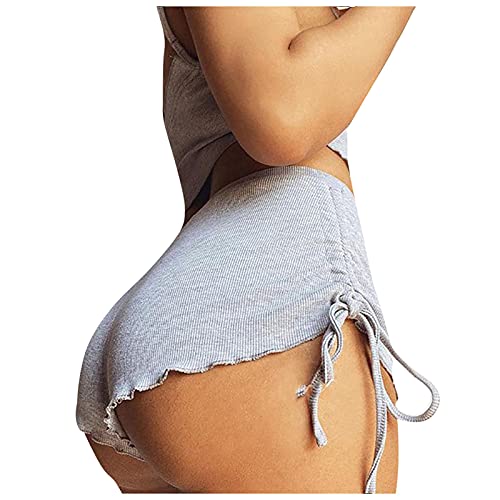 Elastische Shorts High Waist Hose Radlerhose High Waist Sport Shorts Sommer Hotpants Boxershorts Strand Shorts Sommerhose Laufshorts Leggings Fitness Yoga Short Kurze Sporthose Damen Mit Tasche von Zilosconcy