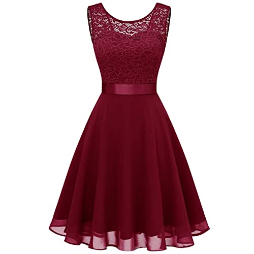 Kleid Hochzeitsgast Damen Elegant Konfirmationskleider - Cocktailkleid Hochzeit Festliche Abendkleider Frauen Ärmellos Spitze Brautjungfernkleid A Linie Kurz Abiballkleider Kleid Hochzeitsgast Damen Elegant Konfirmationskleider - Cocktailkleid Hochzeit Festliche Abendkleider Frauen Ärmellos Spitze Brautjungfernkleid A Linie Kurz Abiballkleider von Zilosconcy