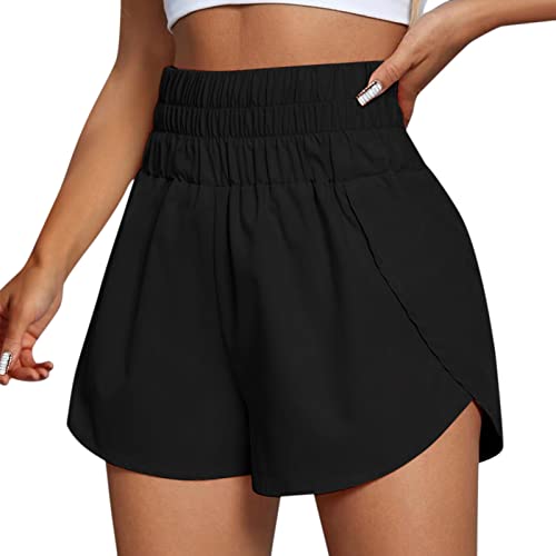 Kurze Sporthose Damen Mit Tasche Strand Shorts Sommerhose Laufshorts Radlerhose High Waist Sport Shorts Sommer Hotpants Boxershorts Elastische Shorts High Waist Hose Leggings Fitness Yoga Short von Zilosconcy