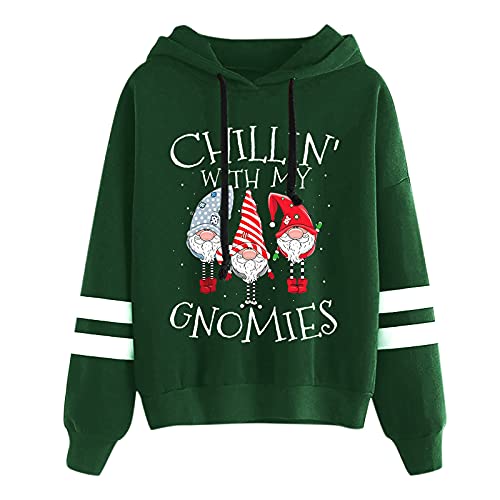 Zilosconcy Lustige Pullover Damen Weihnachtspullover Glitzer Weihnachts Zwergen Print Langarm Oversize Kurz Strickpullover Christmas Sweater Lustig Weihnachtspulli von Zilosconcy