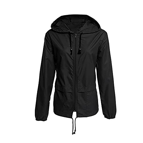 Regenjacke Damen Wasserdicht Atmungsaktiv mit Kapuze Faltbar Leicht Jacke Winddicht Regenmantel Grosse Grössen Windbreaker Kapuzenpullover Übergangsjacke für Wandern Radfahren Camping Reisen von Zilosconcy