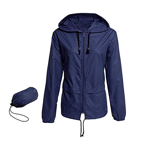 Regenjacke Damen Wasserdicht Atmungsaktiv mit Kapuze Faltbar Leicht Jacke Winddicht Regenmantel Grosse Grössen Windbreaker Kapuzenpullover Übergangsjacke für Wandern Radfahren Camping Reisen von Zilosconcy