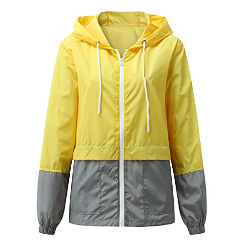 Regenjacke Damen Wasserdicht Atmungsaktiv mit Kapuze Faltbar Leicht Jacke Winddicht Regenmantel Grosse Grössen Windbreaker Kapuzenpullover Übergangsjacke für Wandern Radfahren Camping Reisen von Zilosconcy