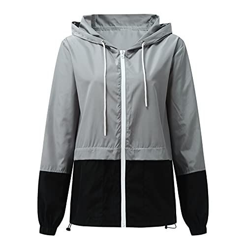 Regenjacke Damen Wasserdicht Atmungsaktiv mit Kapuze Faltbar Leicht Jacke Winddicht Regenmantel Grosse Grössen Windbreaker Kapuzenpullover Übergangsjacke für Wandern Radfahren Camping Reisen von Zilosconcy