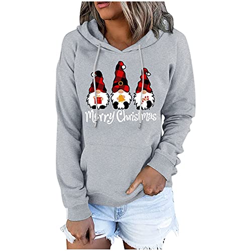 Weihnachtspullover Damen Weihnachtspulli Teenager Mädchen Strickpullover Lustig Bluse Merry Christmas Sweatshirt Lustig Rudolph Rentier Druck Baumwolle Pullover Herbst Winter Sweatshirt Pulli Tops von Zilosconcy