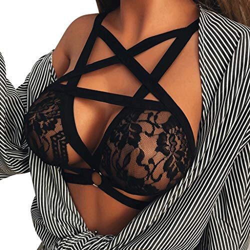 Zilosconcy Crop Top Komfort BH Reizwäsche Für Sex Damen Bra Dessous Damen Sexy Unterwäsche Sport BHS Damen Bequemer BH Dessous Push Up Yoga BH Bra Top Damen Spitze BH Ohne Bügel von Zilosconcy