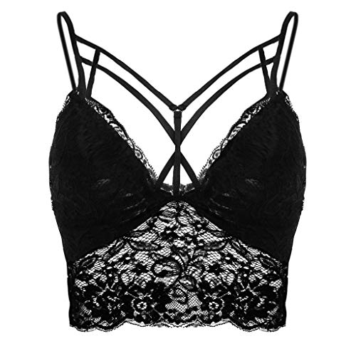 Zilosconcy Crop Top Komfort BH Reizwäsche Für Sex Damen Bra Dessous Damen Sexy Unterwäsche Sport BHS Damen Bequemer BH Dessous Push Up Yoga BH Bra Top Damen Spitze BH Ohne Bügel von Zilosconcy