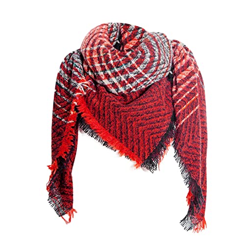 Damen Schal Grau Farbverlauf Schal Herren Baumwolle Strickschal Herren Braun Loop Schal Herren Merinowolle Winterschal Damen Rot Winter Scarf Weihnachtsschal Deckenschal von Zilosconcy