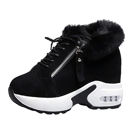 Zilosconcy Damen Stiefeletten Plateau Boots Warm Warme Schnürung Aus Samt Mit Dicken Sohlen Schneestiefel Damen Lange Sneaker Winterschuhe Damen Gefüttert Wasserdicht Rutschfeste Boots Wanderschuhe von Zilosconcy