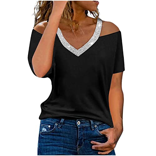 Zilosconcy Glitzer Oberteile Damen Party Pailletten Langarm Pailletten Silber T-Shirt Langarmshirt Festlich Glitzer Bluse Wedding Spitze Hochzeit Langarm Glitzertop Tunika Damenbluse von Zilosconcy