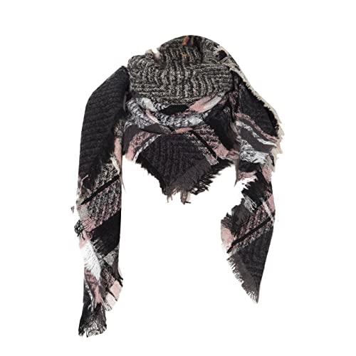 Zilosconcy Kaschmir Schal Damen Xxl Herren Schal Blau Winter Strickschal Damen Grün Loop Schal Damen Grün Rot Damen Winterschal Bunt Wolleschal Deckenschal Halstuch Scarf Herbstschal von Zilosconcy