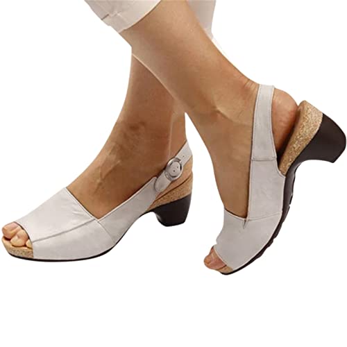 Zilosconcy Orthopädische Sandalen Damen Peeptoe Elegante Slipper Damen Plateau Keilabsatz Pantoletten Damen Mit Fussbett Mit Absatz Riemen Strand Hausschuhe Orthopädische Sandalen Sommerschuhe Slides von Zilosconcy