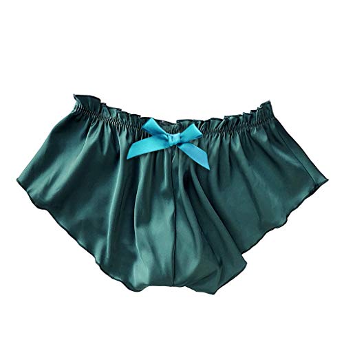 Zilosconcy Sexy Slips Damen Erotisch Sexy Satin Flower S 40L Kurze Hosen Unterwäsche Seide Spitze Schlafanzug Frauen Blumen Sexy Leder Dessous Netz von Zilosconcy