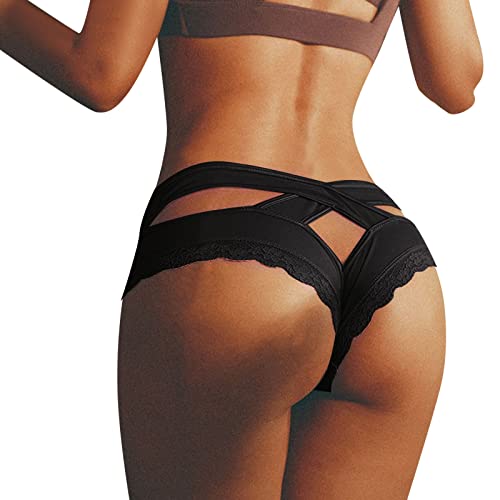 Zilosconcy Tangas Aushöhlen Unterhosen Atmungsaktive Slips Unterwäsche Damen Slips Sexy Lace Slips Hipster Bequeme Panties Taillenslip Unterhose Nahtlose Unterwäsche String Tanga Damen Sexy Dessous von Zilosconcy