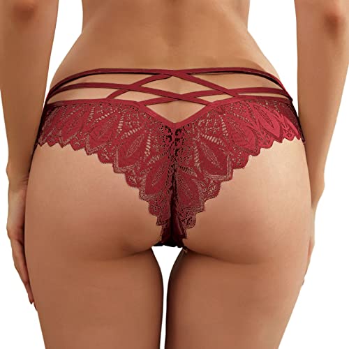 Zilosconcy Tangas Aushöhlen Unterhosen Atmungsaktive Slips Unterwäsche Damen Slips Sexy Lace Slips Hipster Bequeme Panties Taillenslip Unterhose Nahtlose Unterwäsche String Tanga Damen Sexy Dessous von Zilosconcy