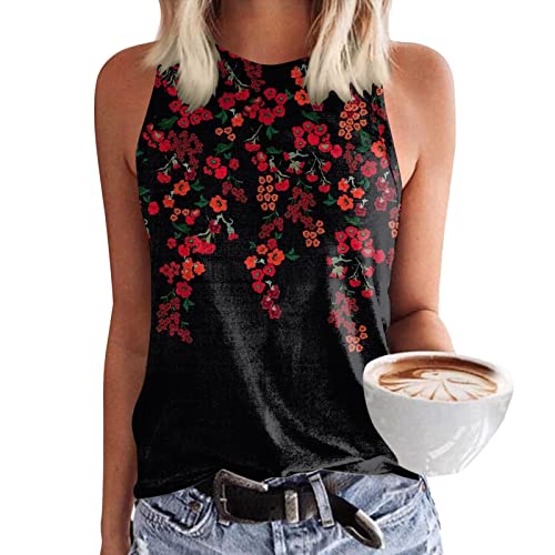 Zilosconcy Top Damen Sommer Ärmelloses Tanktops Frauen Trägershirt Blusentop Locker Sport Trägertop Schwarze Rundhals Tank Top Achselshirts Lässige Teenager Mädchen Gym Weiß Oberteile Tshirt von Zilosconcy